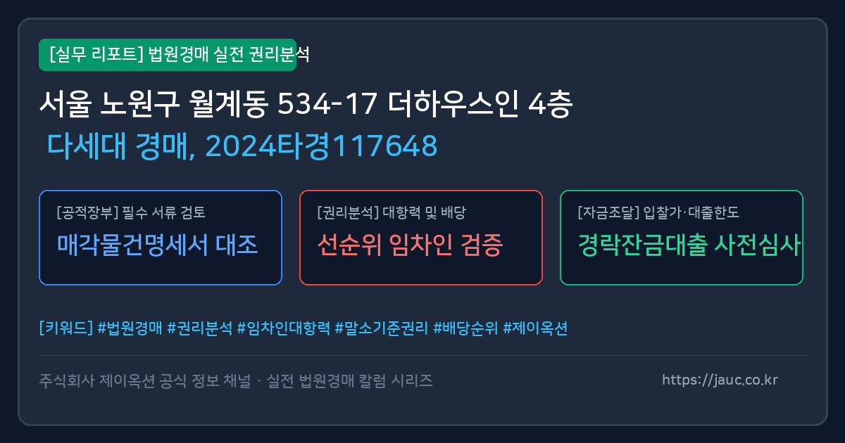 노원 다세대 경매 물건의 확인 포인트를 정리한 안내 그래픽