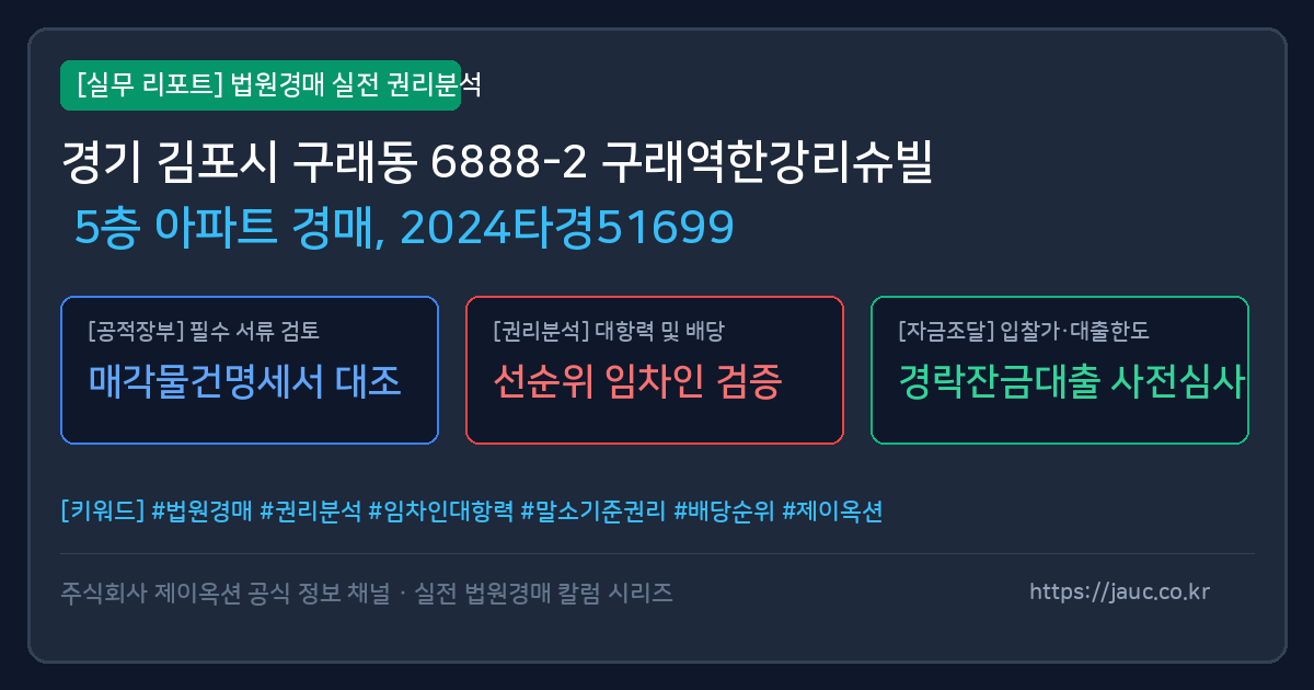 김포 아파트 경매 물건의 확인 포인트를 정리한 안내 그래픽
