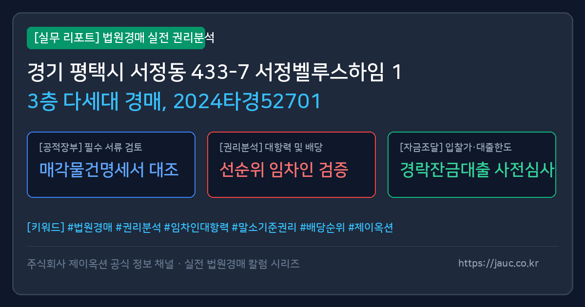 평택 다세대 경매 물건의 확인 포인트를 정리한 안내 그래픽