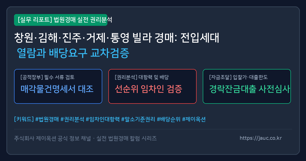 경매 전입세대 열람 및 배당요구종기일 교차검증 체크리스트 인포그래픽
