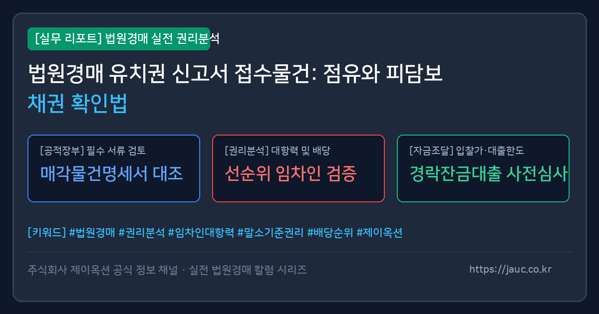법원경매 유치권 신고 물건 분석을 위한 핵심 체크리스트 인포그래픽