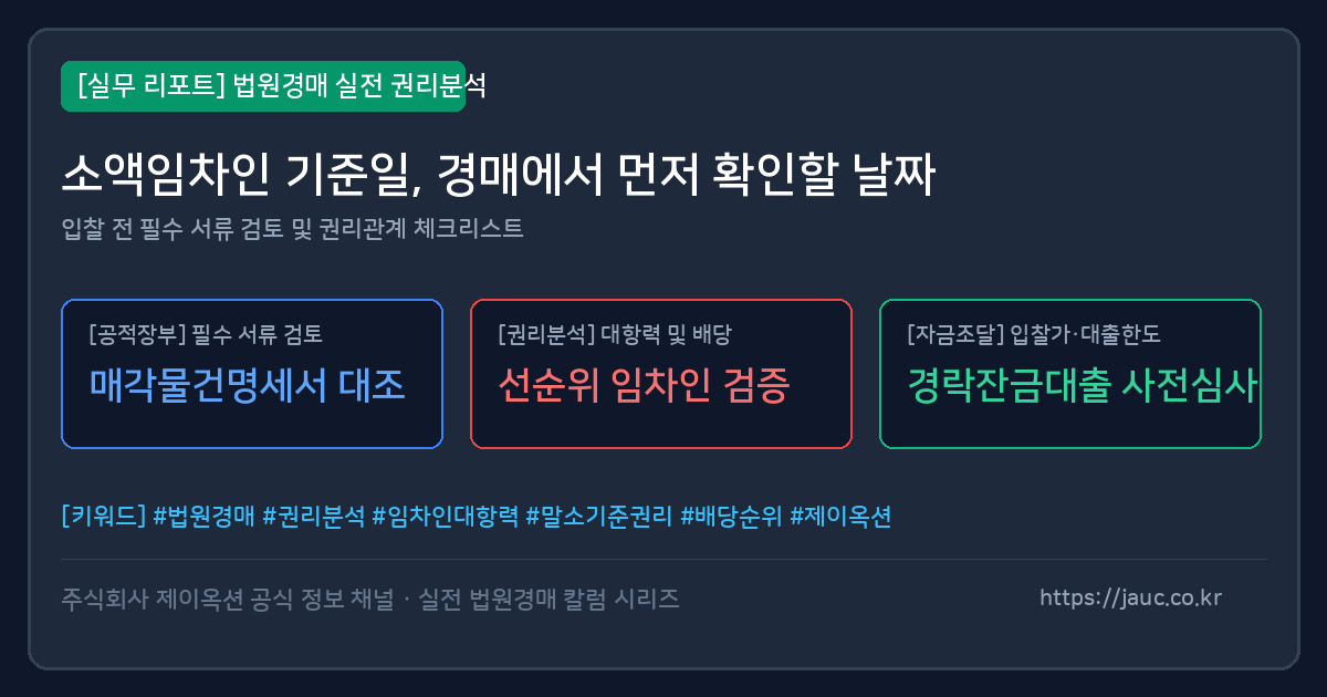 소액임차인 기준일 확인 체크리스트 인포그래픽